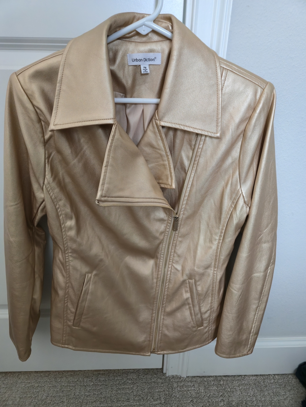 Metallic Gold Women's Moto Jacket